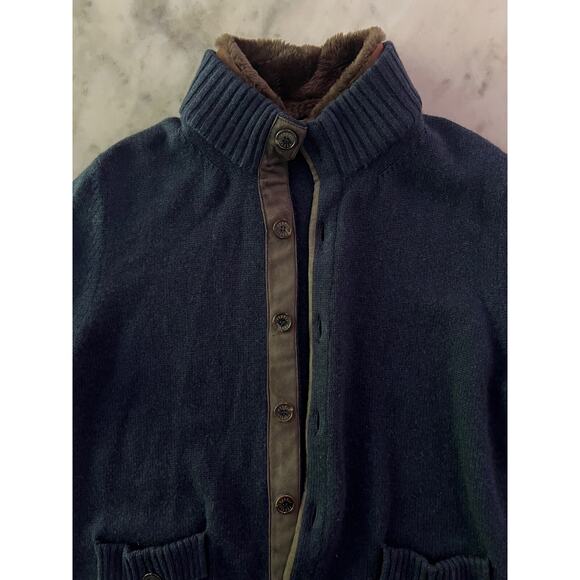 $3000 Fedeli Cashmere Cardigan with Castorino Fur Collar & Suede trim IT54 XL - Picture 2 of 12